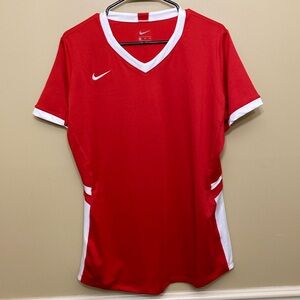 Nike HyperAce Women’s Volleyball V Neck T Shirt. Red & White   Size XL NWOT